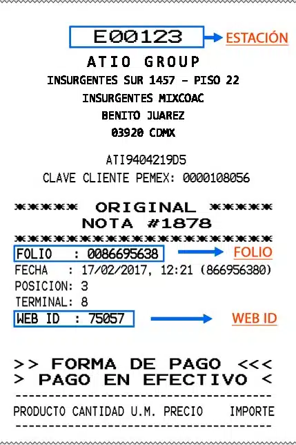 Facturacion Dimeco Ticket de Ejemplo