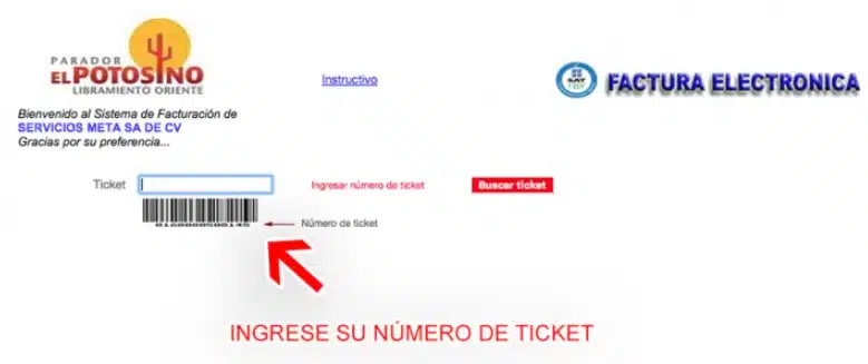 Facturacion Parador el Potosino Numero de Ticket