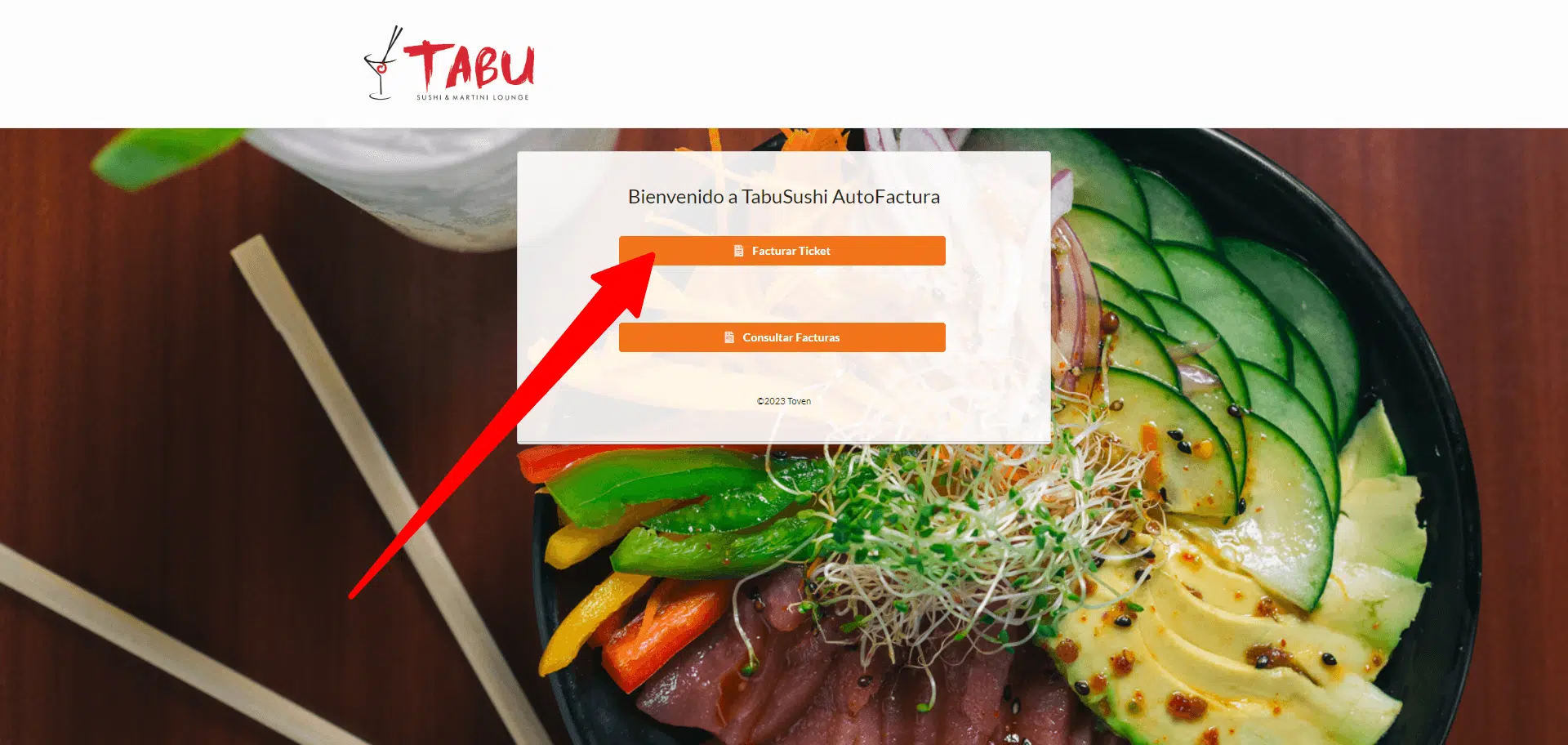 como facturar tabu sushi