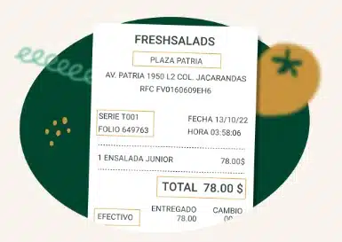 Facturacion Fresh Salads Ticket de compra